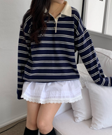 Bintz Stripe Collar Knitw