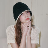 SunFlower Shell Crochet Hat (Black)