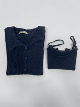 [Bustier set]カラーウールシースルーニット