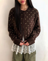 Nohi リブロング レイヤード レース ノースリーブ トップス