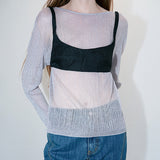 Glittering sheer knit silver