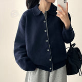 Monet Snap Color Scheme Point Boxy Knit Cardigan
