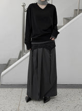 (unisex) Duvel Color Matching Layered V-Neck Knit