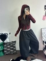 BELT SNAP POINT BALLOON TRAINING PANTS 🩶🖤🤍3COLOR