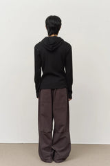 Pebe Ribbed Hooded Top