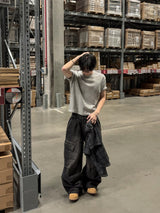 アークワッフルセミマッスルフィットクロップ半袖Tシャツ