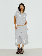 NY APLIQUE CAPRI PANTS GREY