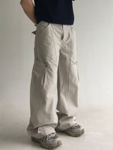 curved dyeing strap wide pants(2colors)