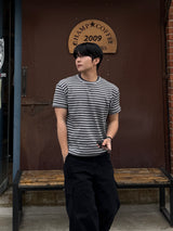Vine sripe waffle short sleeve