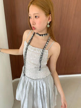 spangle flower necklace(scarf type)