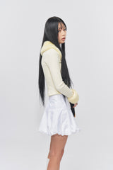 バルーンフィットコットンミニスカート White