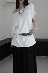 [3COLOR] ウッディオーバーフィットオフショルダーT (3color)