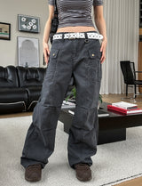 Coase Washing Cut Parachute Pants