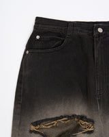 DESTROYED DENIM PANTS (BLUE)