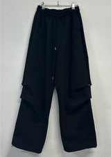 FLEECE❤RIVET TWO PIMTUCK LONG PANTS 🖤🤍🩶3COLOR