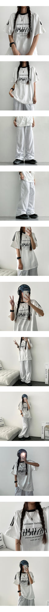 Durang トラックライン半袖Tシャツ