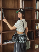 MUSE Lace Puff Crop Short Sleeve