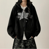 Suffle Star Vintage Two-Way Hooded Zip-Up