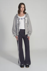 87 Waffle hooded zip-up, Gray