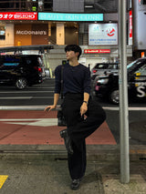 ビッグ リブド バイアス ロングスリーブ Tシャツ