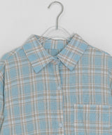 Toui Check Three Quarter Rolled-up Loose Fit Shirt