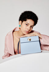 LUVEL shoulder mini leather bag / Pastel Blue