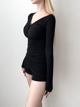 1401. Basic V neck long sleeve T (3color)