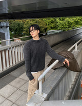 No.0962 round pigment KNIT (4color)