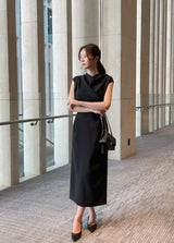 Celia Shirring Turdle Sleeveless Long One Piece