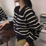 [BELLIDE MADE] ELLE、ストライプニットカーディガン