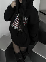 アメリカン フラッグ オーバーフィット フード(unisex / fleece-lined)