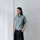 Vertical Textured Short Shirt