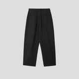 A-line Curved Wide Cotton Pants 3COLOR