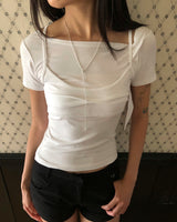 ビュレン レイヤードトップ ショートスリーブ Tシャツ