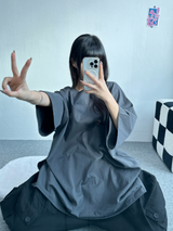 ワイドショートスリーブスリット入り🖤💙☁ - 3カラー