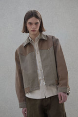 Toning color Oxford western Jacket