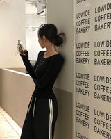 [BELLIDE MADE] Basic item, round rib long sleeve knit