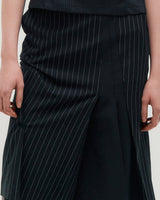 DOZI - Pinched Stripe Skirt _ BLACK