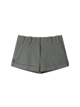 BUTTON SLACKS SHORTS (GRAY)