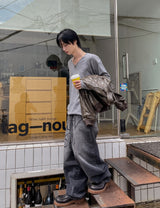 ウィンドモヘアVネックニット