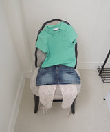 MACARON COLLAR SHORT SLEEVE T-SHIRT