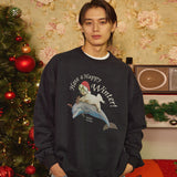 Christmas puppy dolphin jumping sweatshirts