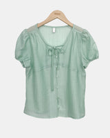 Hears Back Ribbon Puff Blouse