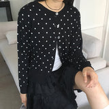 ヘポドットラウンドニットカーディガン