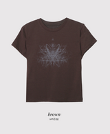 CT モダルプリント半袖クロップTシャツ (4color)