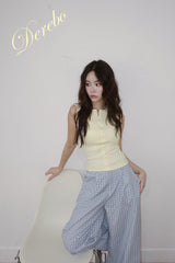 Lemon spandex cap zip-up sleeveless T-shirt
