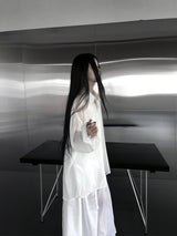 crinkle sheer overfit shirt (2color)