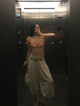 Boheme Line Vintage Wood Beads String Belt