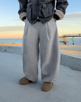 Tone curved fleece balloon sweat pants