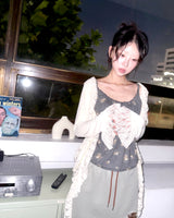 (2color) Ruffle Lace Soft Cardigan